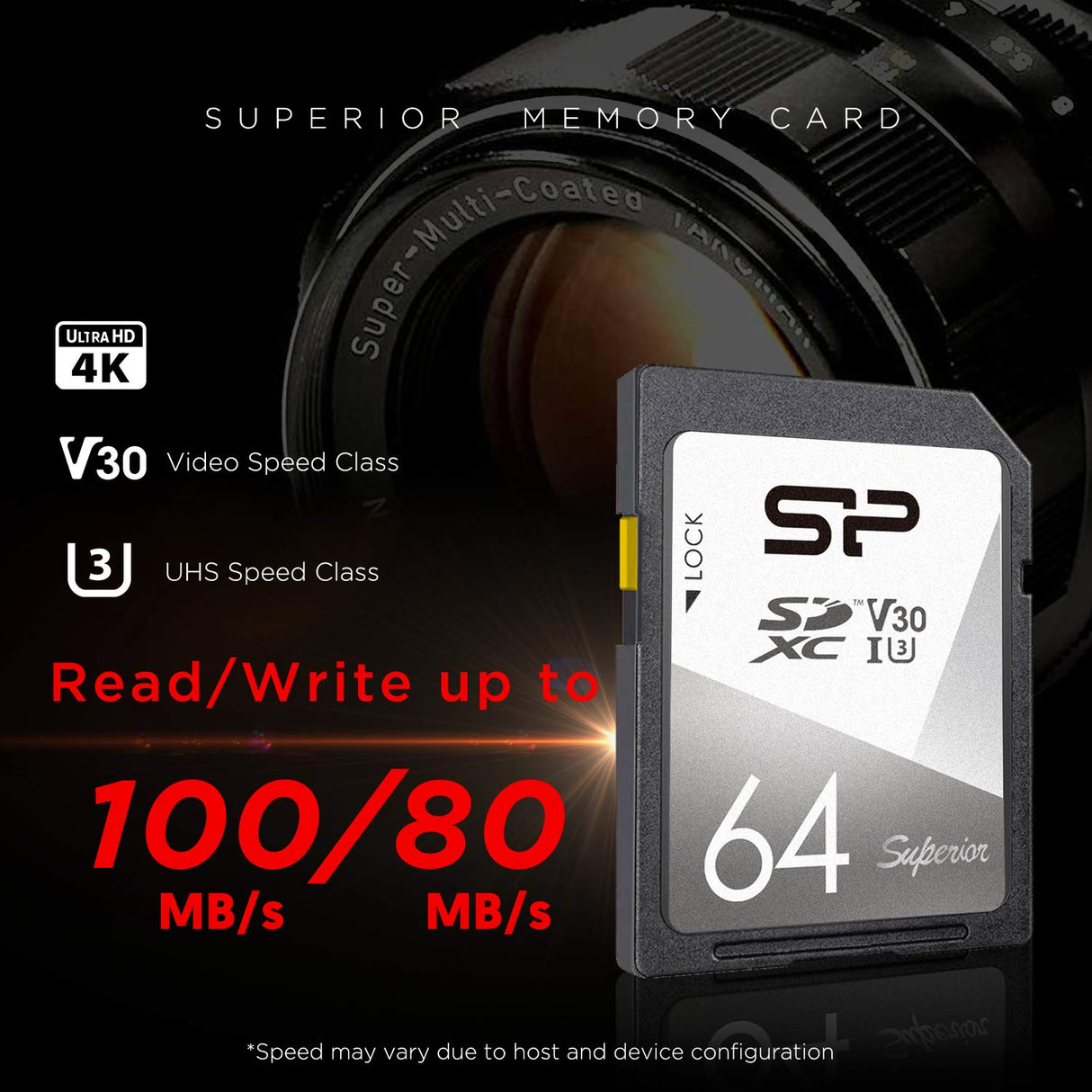 シリコンパワー SDカード UHS-I U3 V30 4K 対応 Class10 最大転送速度 100MB/s 5年保証