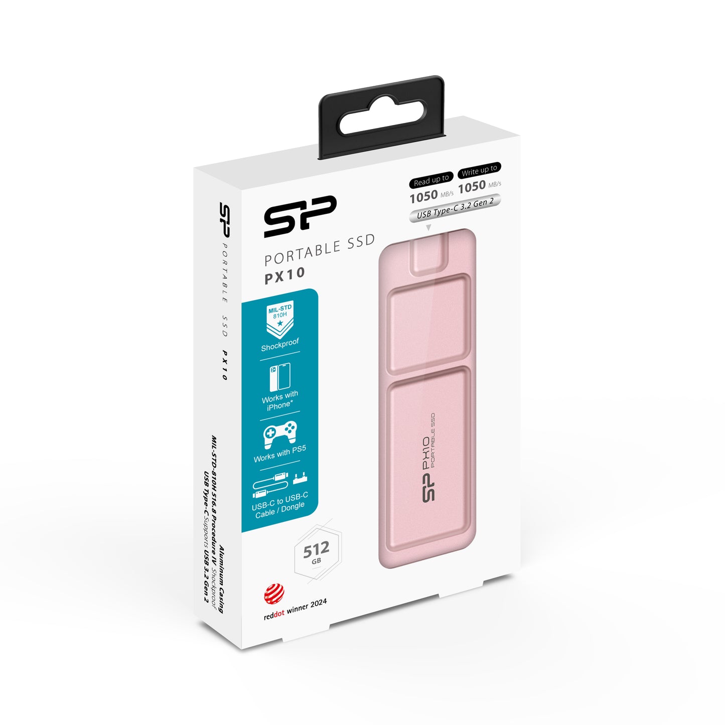 シリコンパワー PX10  USB-C 3.2 Gen 2 最大読出速度1,050MB/秒 ポータブル外付けSSD iPhone 15 Pro/Pro Max/PS5/Xbox Series X対応