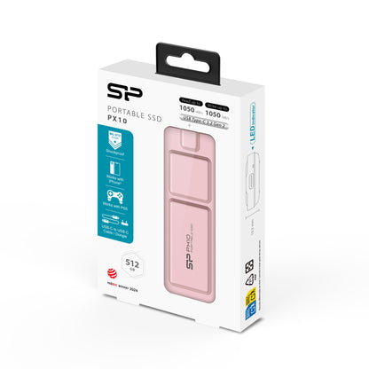 シリコンパワー PX10  USB-C 3.2 Gen 2 最大読出速度1,050MB/秒 ポータブル外付けSSD iPhone 15 Pro/Pro Max/PS5/Xbox Series X対応