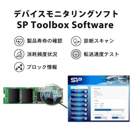 シリコンパワー SSD M.2 2280 3D TLC NAND採用  SATA III 6Gbps 3年保証 A55シリーズ