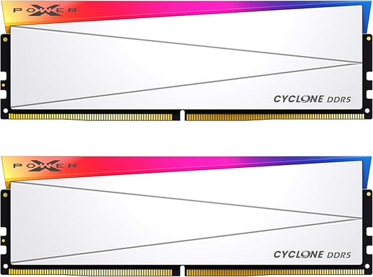 シリコンパワー Cyclone RGB DDR5 6000MT/s (PC5-48000) CL28 32GB(2x16GB) Dual Pack 1.4V Desktop Unbuffered DIMM