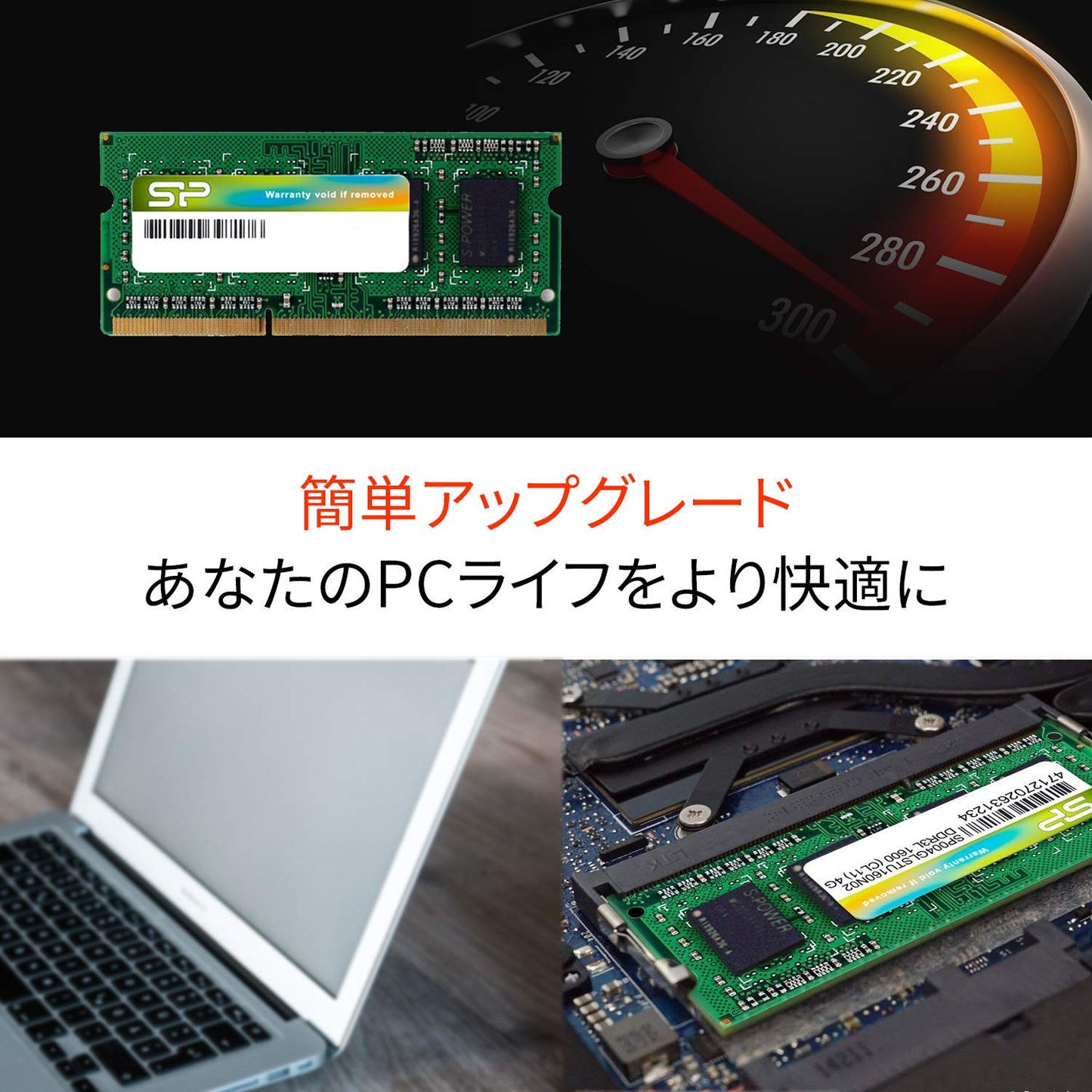 ノートPC用メモリ 1.35V (低電圧) DDR3L 1600 PC3L-12800 204Pin