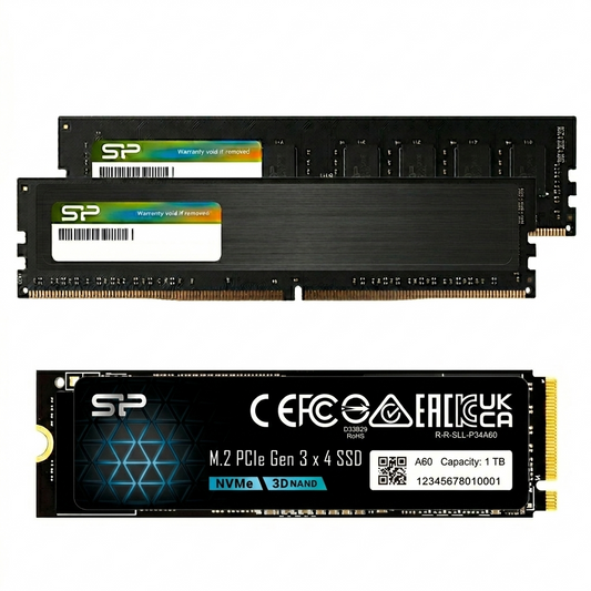 セット買いGen3 1TB SSD+DDR4 DRAM 8GBx2 SP001TBP34A60M28+SP016GBLFU320B22