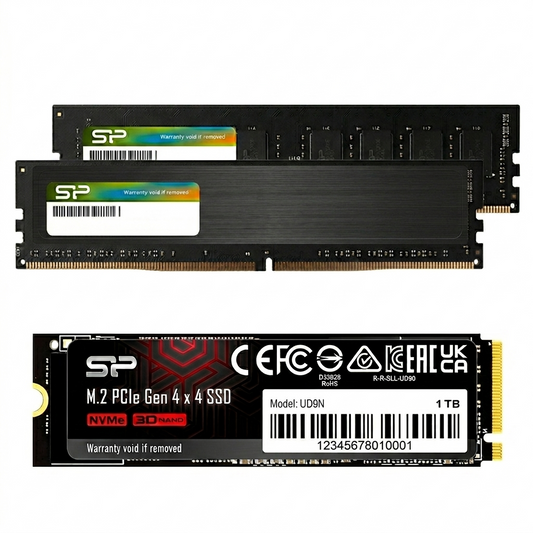 セット買いGen4 1TB SSD+DDR4 DRAM 16GBx2  SJ01KGBP44UD9N05J5+SP032GBLFU320F22