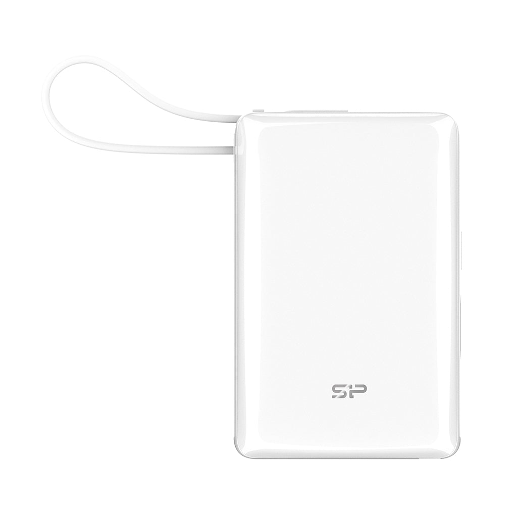シリコンパワー 急速充電 10000mAh CP10 QC3.0 20W/PD対応 大容量 モバイルバッテリー USB-C ケーブル一体型 ディスプレイ搭載【PSE認証済み】