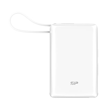 シリコンパワー 急速充電 10000mAh CP10 QC3.0 20W/PD対応 大容量 モバイルバッテリー USB-C ケーブル一体型 ディスプレイ搭載【PSE認証済み】