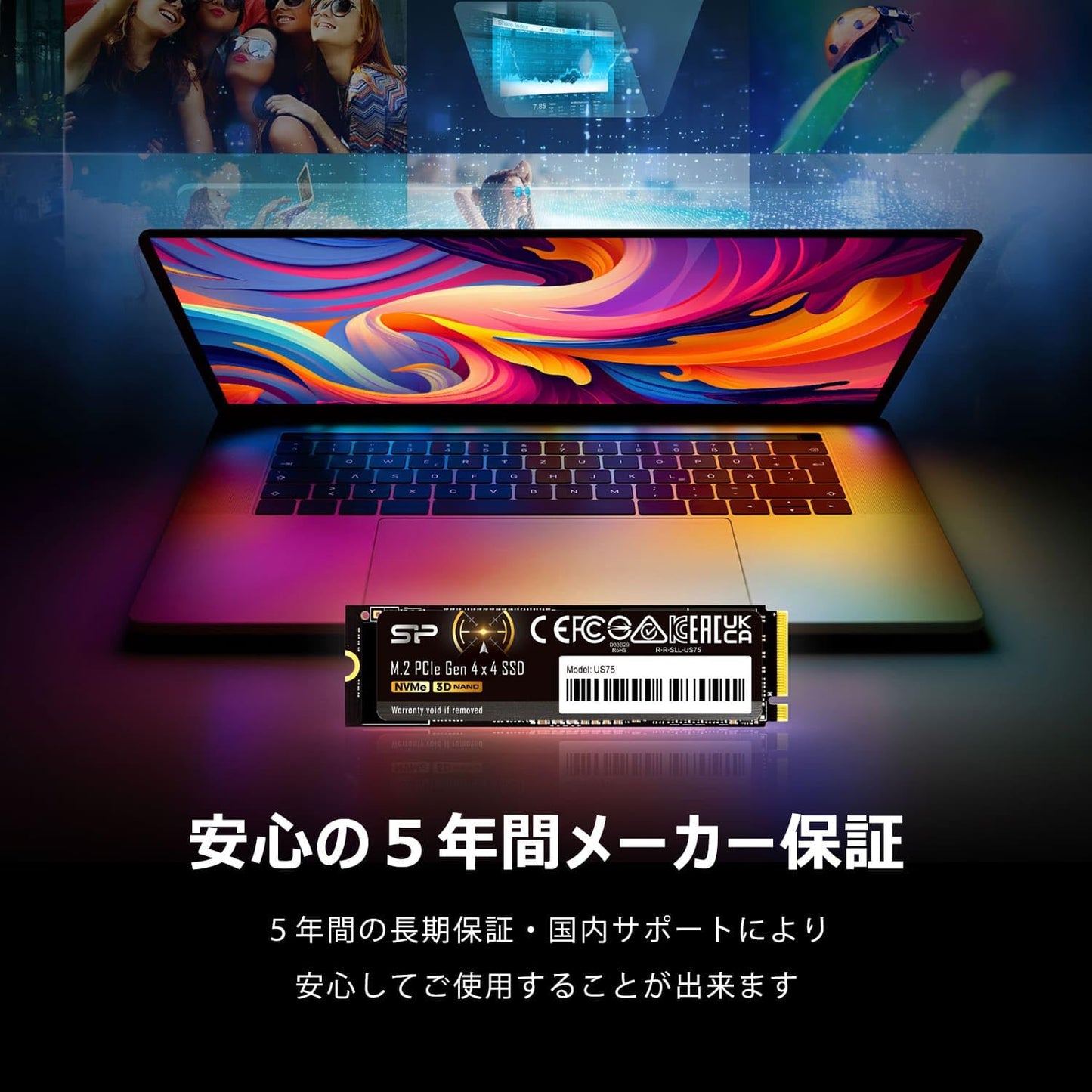 M.2 2280 PCIe4.0×4 NVMe1.4 US75シリーズ