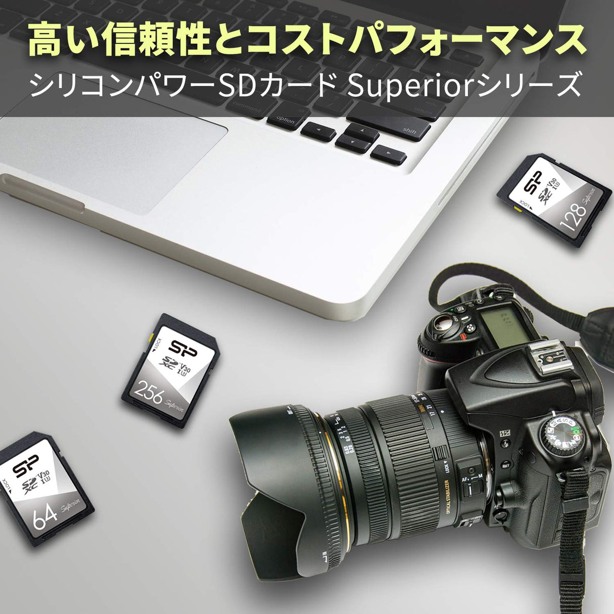 シリコンパワー SDカード UHS-I U3 V30 4K 対応 Class10 最大転送速度 100MB/s 5年保証