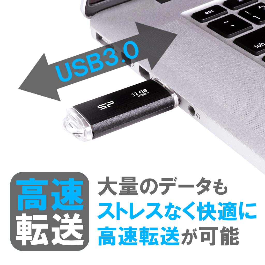 シリコンパワー USBメモリ USB3.2 Gen1 (USB3.1 Gen1 / USB3.0) フラッシュドライブ  Blaze B02