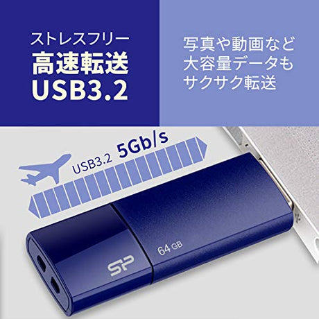 シリコンパワー USBメモリ USB3.0 スライド式 Blaze B05